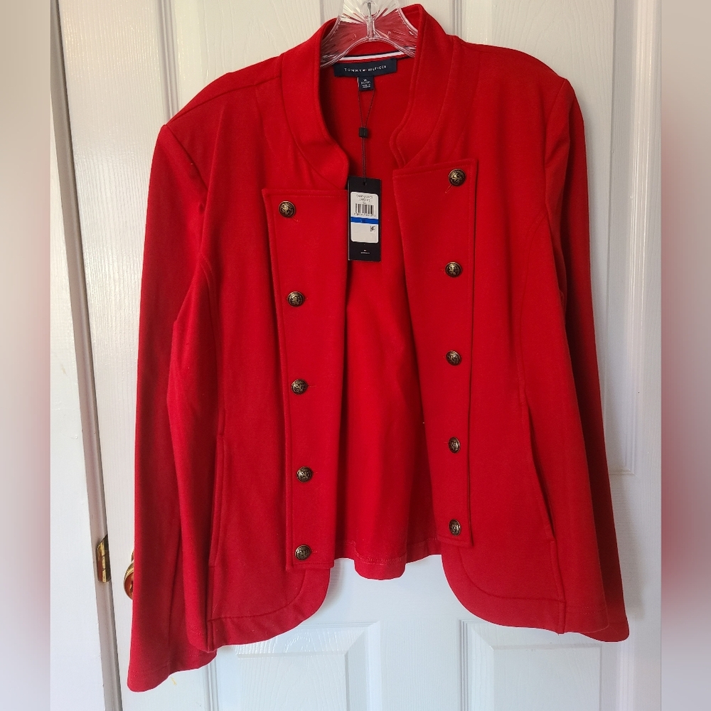 Tommy Hilfiger Women's Vibrant Red Double-Breasted Blazer